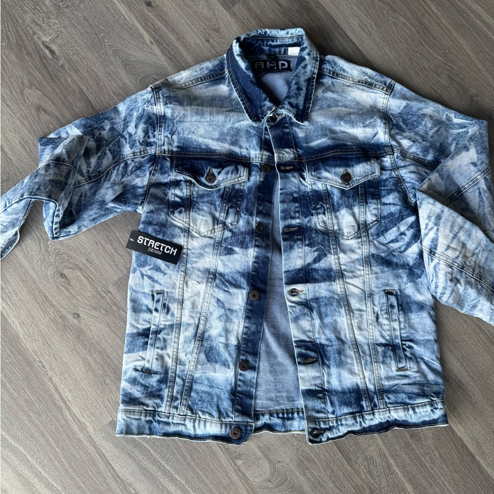Blue Tie-Dye Denim Jacket